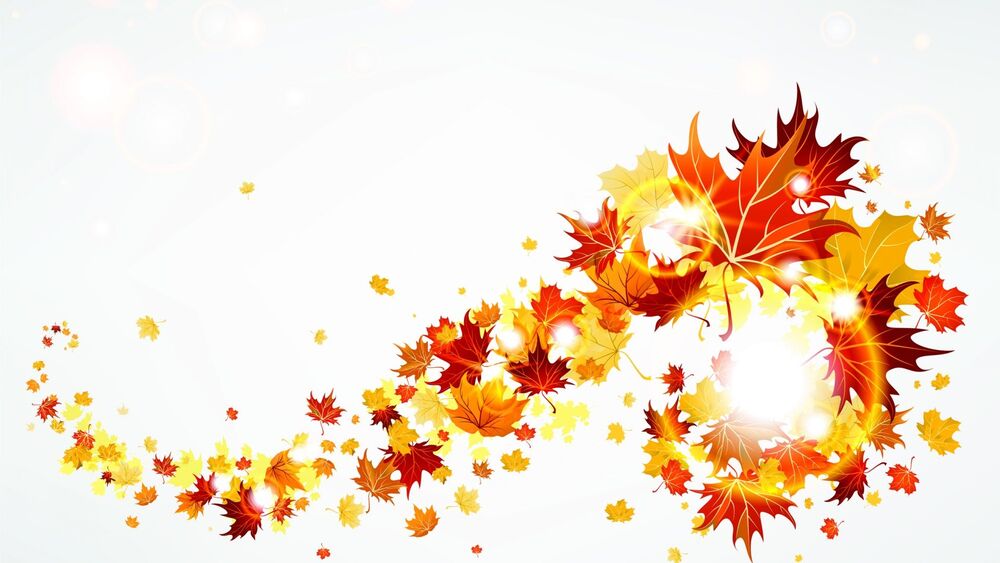 Autumn leaves blowing in the wind