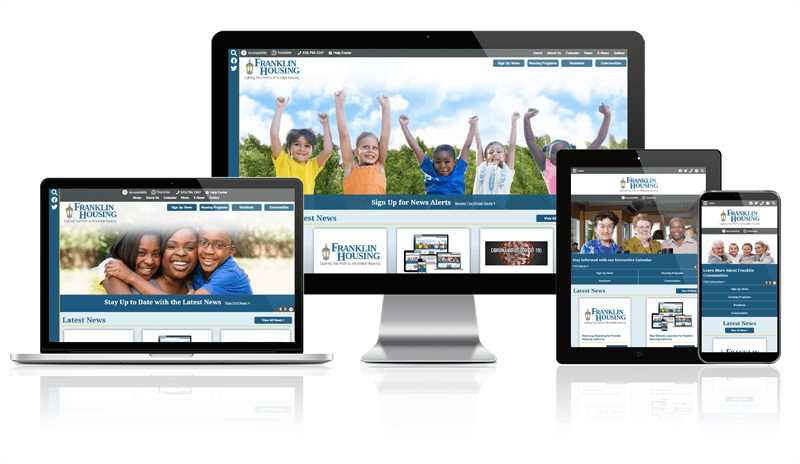 Franklin HA website shown on desktop, laptop, tablet and phone