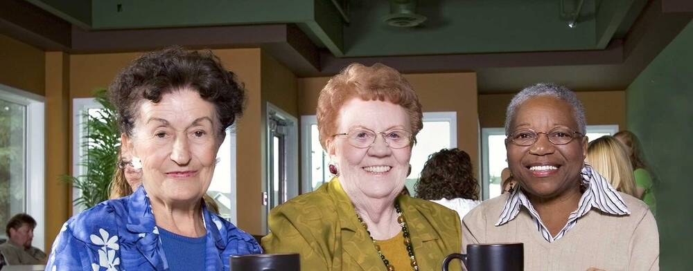 3 Elderly women smiling