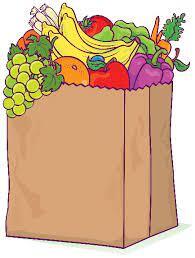 Paper bag with vegetables inside