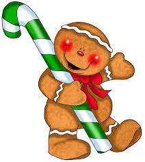 Gingerbread Man Carrying Candy Cane