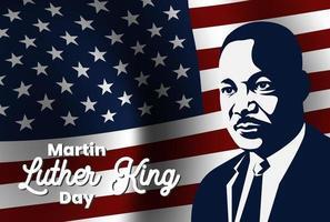 Martin Luther King Jr. in front of American Flag