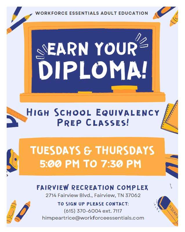 Fairview Evening Class Flyer