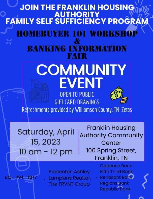 Homebuyer 101 Workshop & Banking Information Fair Flyer