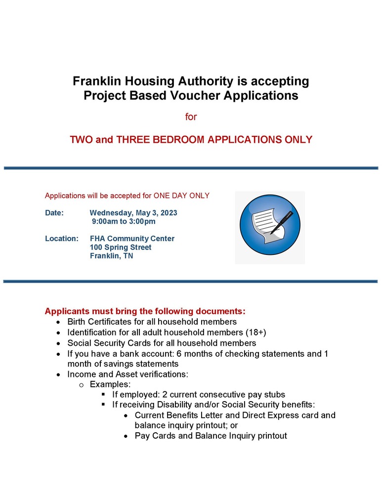 FHA Project Based Applications May 3rd Flyer