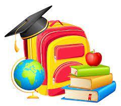 Graduation hat and apple with a stack of books