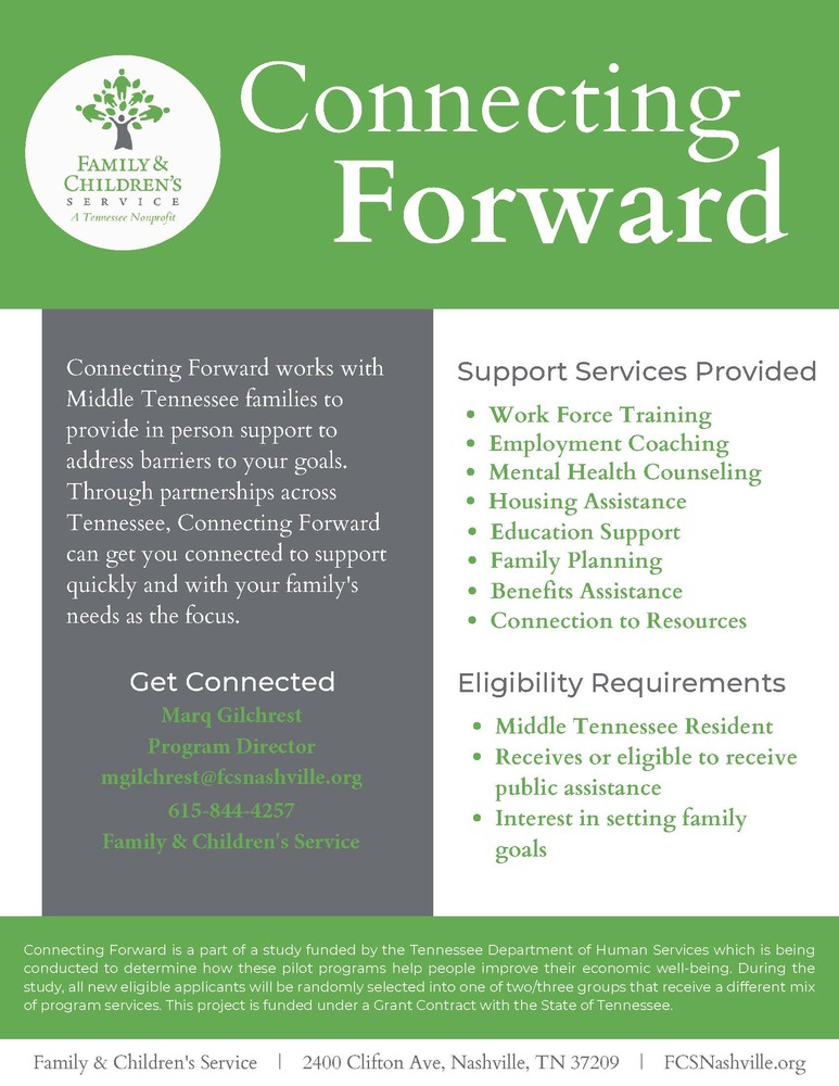 Connecting Forward - Family and Children Services Flyer