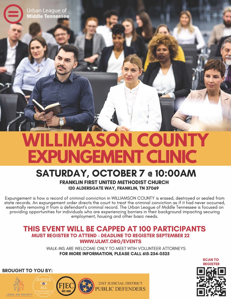 Willamson County Expungement Clinic Flyer