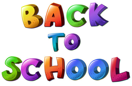 Back to School in colorful letters