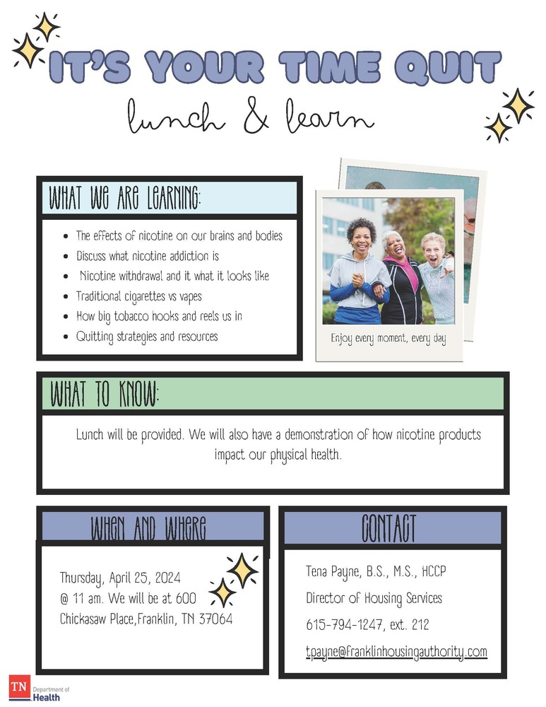 Smoking Cessation Lunch  Learn Flyer