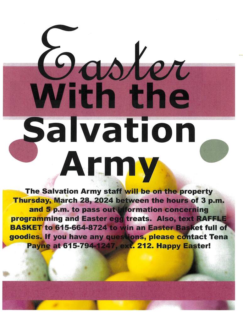 Easter with the salvation army flyer. Easter Egg Background.
