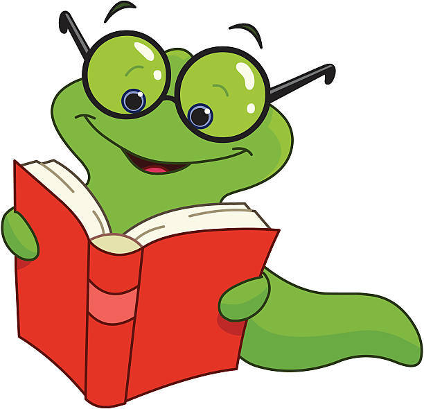 Green Reading Work with Glasses Reading a red book
