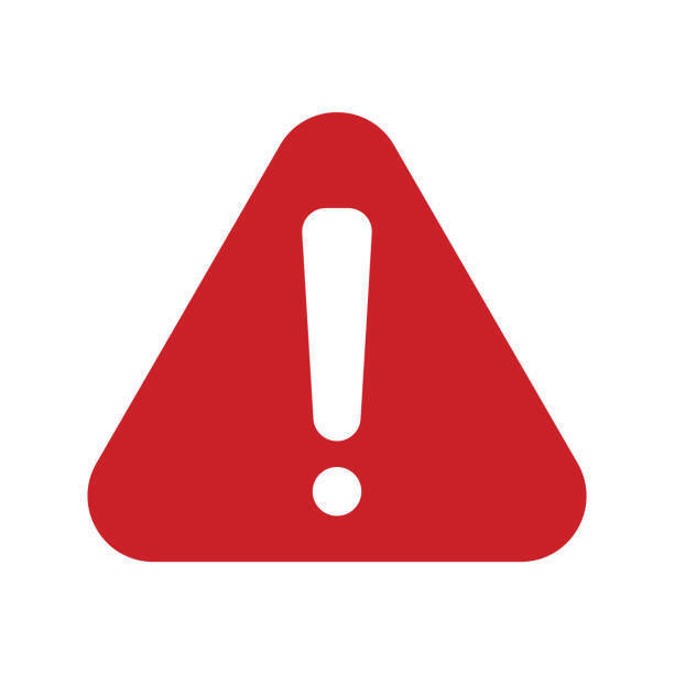 White Exclamation Point on Red Triangle
