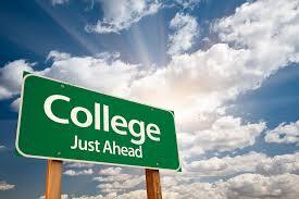 Green College Just ahead road sign
