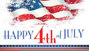Happy fourth of July with American Flag above it