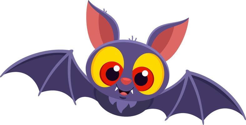 Purple bat with large red eyes