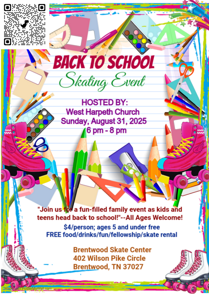 Back to School Skating Event 2025 Flyer