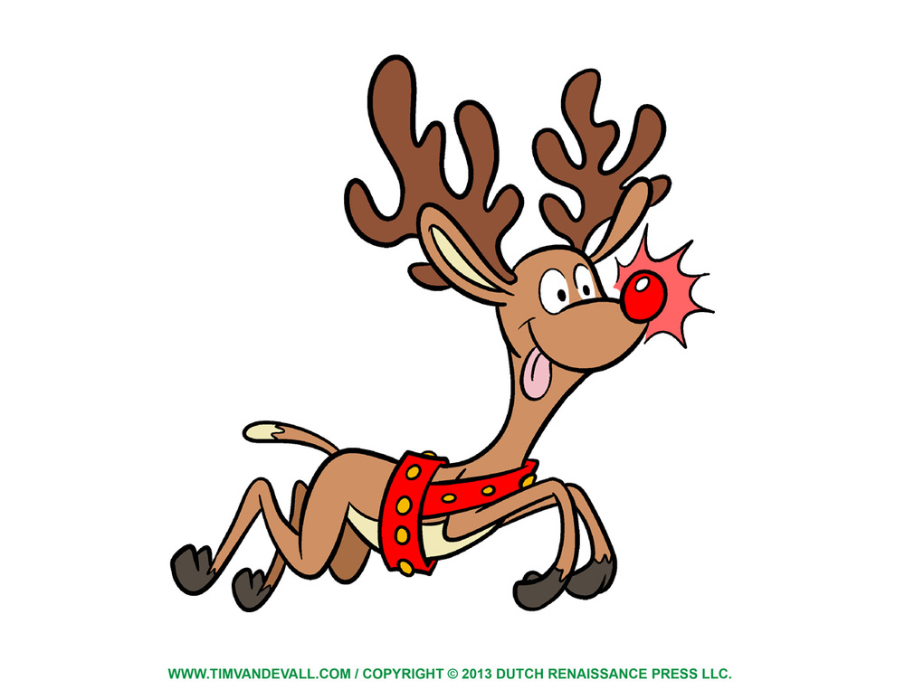 Goofy Rudolf with red nose glowing