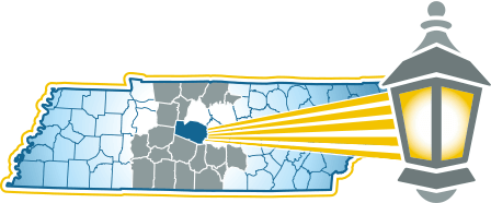 Map showing the location of Franklin in Tennessee